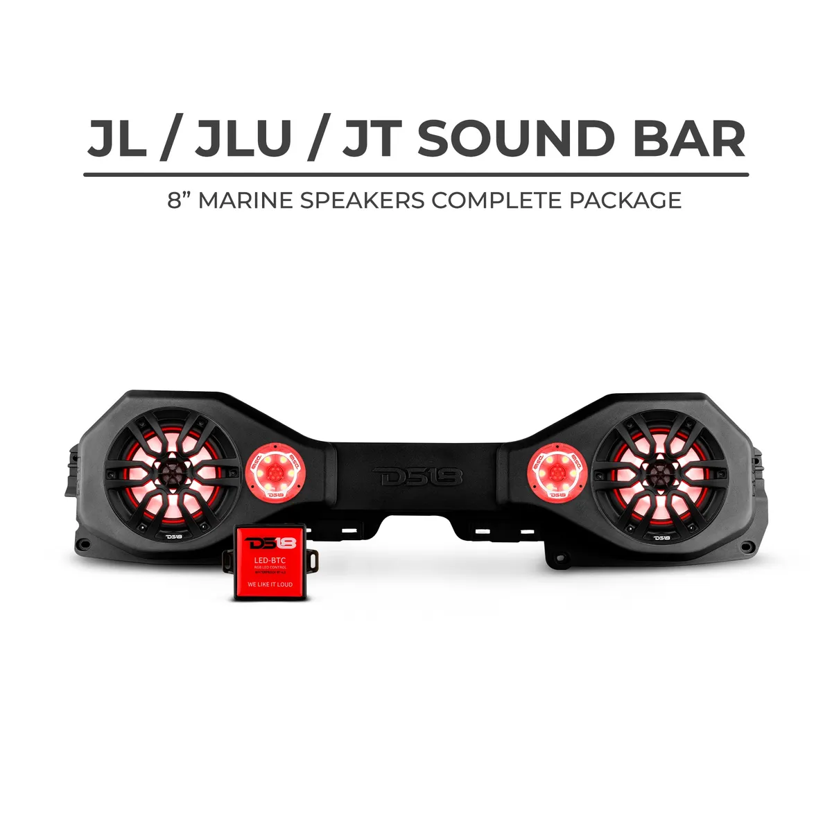 Jeep Jl/Jlu/Jt Plug & Play Package Black Sound Bar W/Metal Speaker Grilles product image