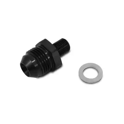 Vibrant Performance Straight AN to Metric Adapter Fitting; -4AN; M16x1.5 Metric Size; 6061 Aluminum; Black Anodized;