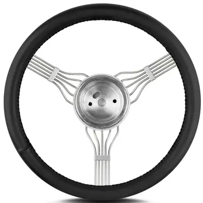 Lokar Lecarra Banjo Steering Wheel; Fits w/67-94 GM Hub Adapters; Black;