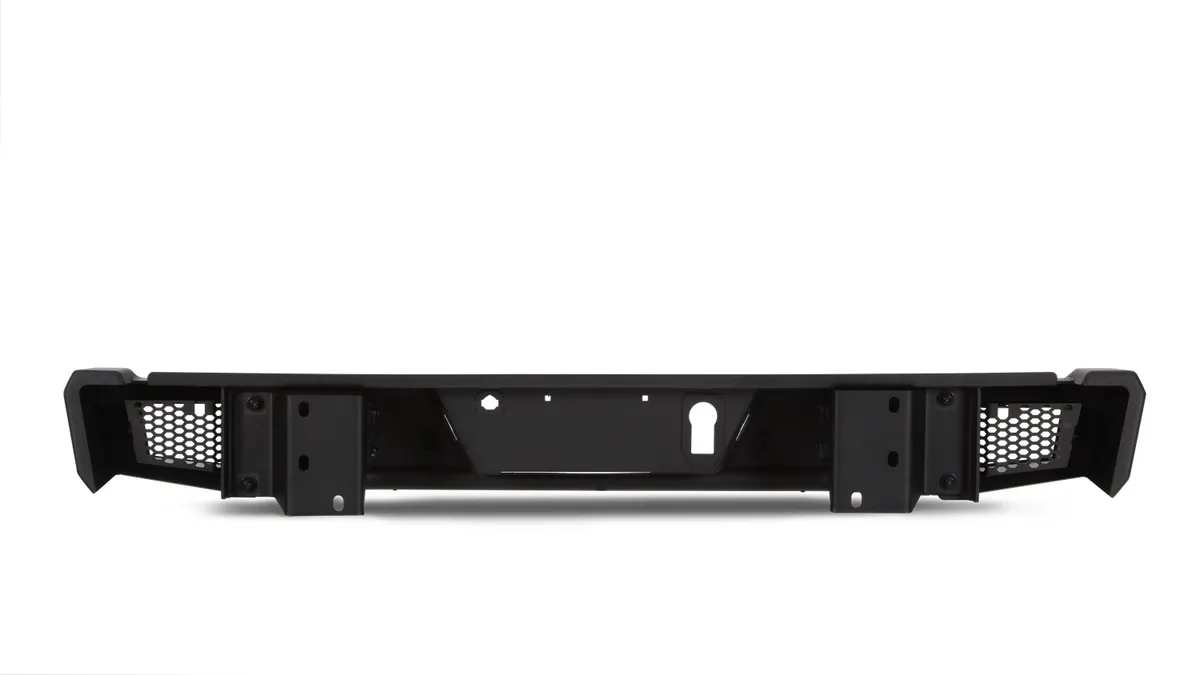 Ambush Series Rear Bumper; 3/16 And 1/4 in. Roll Steel; Non Winch; 30 in. Dual Row/2 Cube Style LED Light Mount; Black; Steel; product image