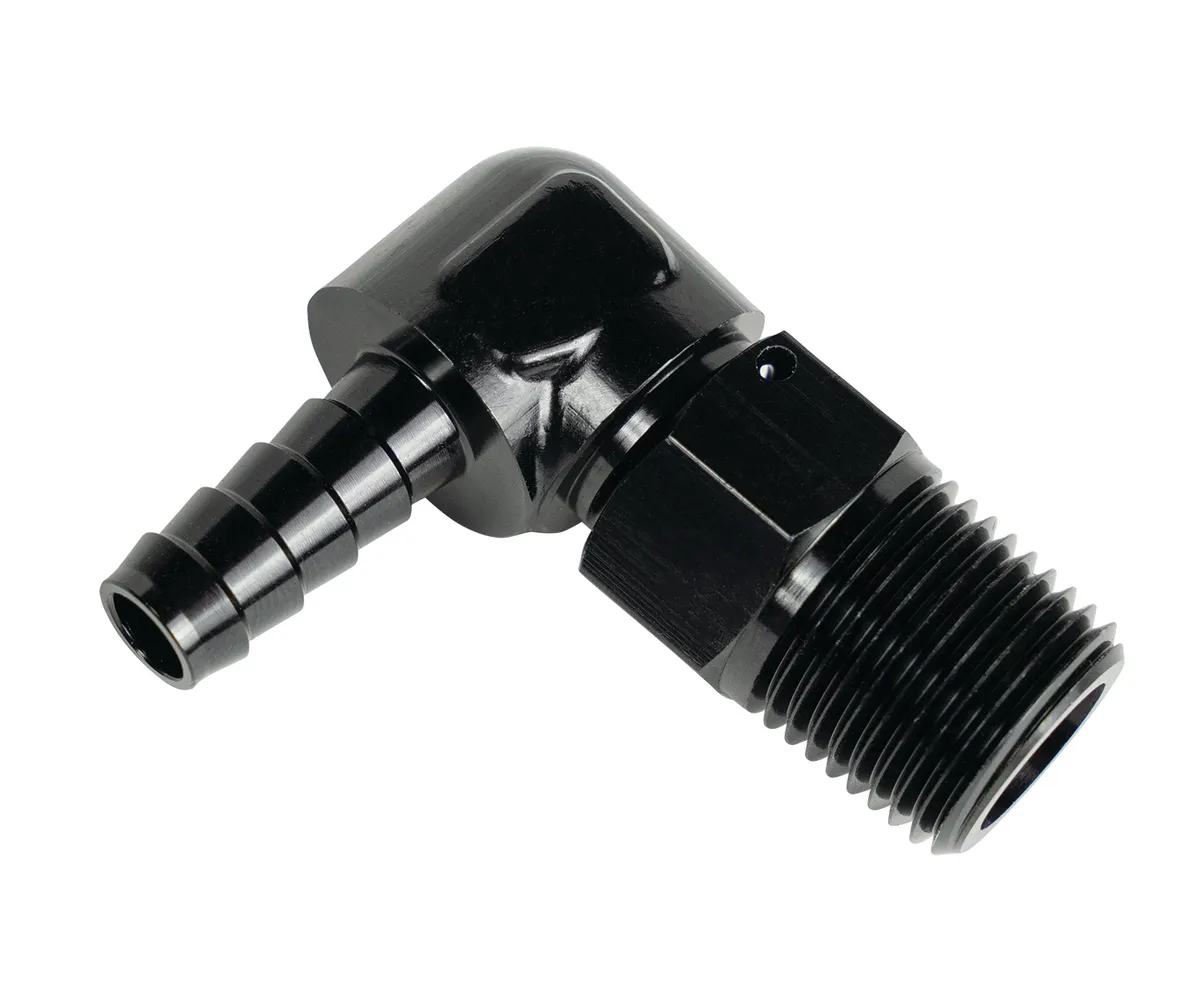 Aluminum Swivel Fitting 90° 7/8-14 UNF x 3/8 Barb product image