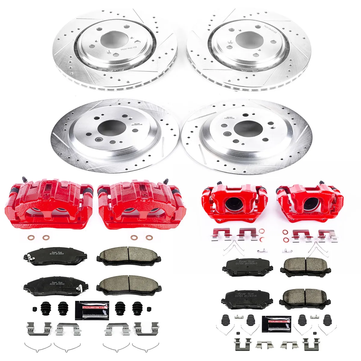 Z23 Evolution Sport Upgrade Kit: Drilled/Slotted Rotors; Carbon-Fiber Ceramic Pads; Powder Coated Calipers product image