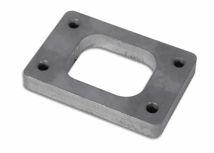 Vibrant Performance Turbo Inlet Flange; 39.9mm Bhcch; 72.8mm Bhccw; M8x1.25 Bhts; 62.7mm Overall h; 91.6mm Overall w; 0.5 In. Thickness; 39.7mm Port h; 50.8mm Port w; For T25/T28/Gt25; Mild Steel;