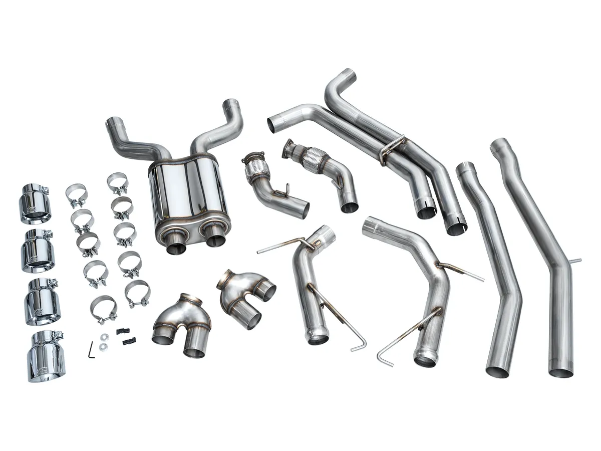 AWE Track Edition Exhaust for Audi C8 S6/S7 - Diamond Black Tips product image