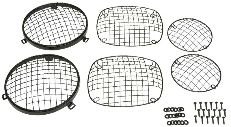 Jeep CJ Wire Mesh Guard Set 6 Pieces 76-86 CJ Powdercoat Black Kentrol product image