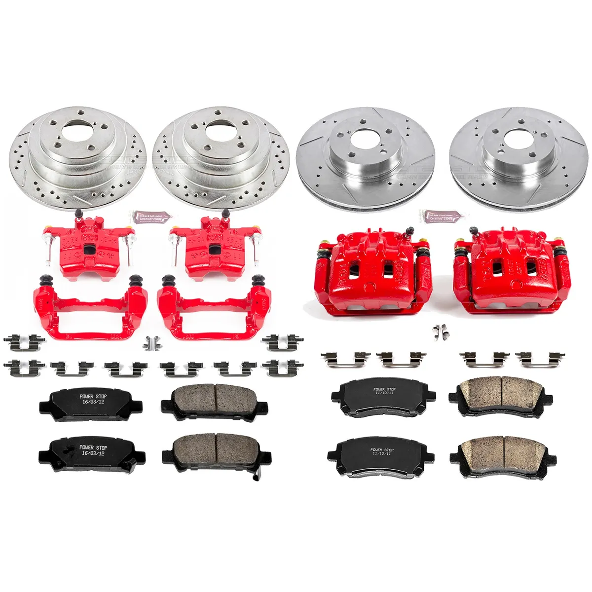 Z23 Evolution Sport Upgrade Kit: Drilled/Slotted Rotors; Carbon-Fiber Ceramic Pads; Powder Coated Calipers product image
