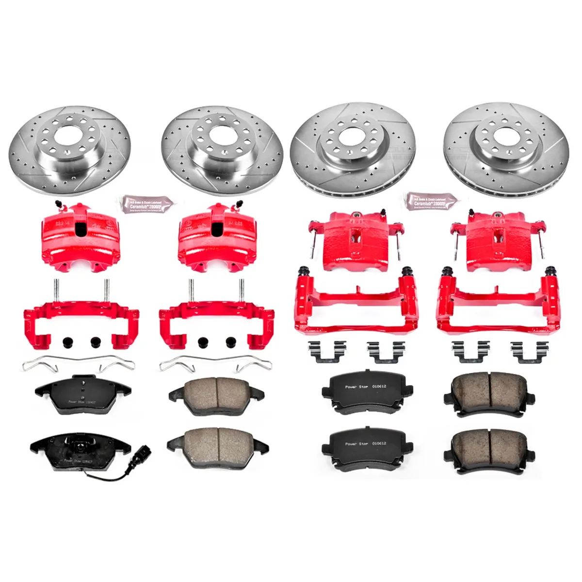 Z23 Evolution Sport Upgrade Kit: Drilled/Slotted Rotors; Carbon-Fiber Ceramic Pads; Powder Coated Calipers product image
