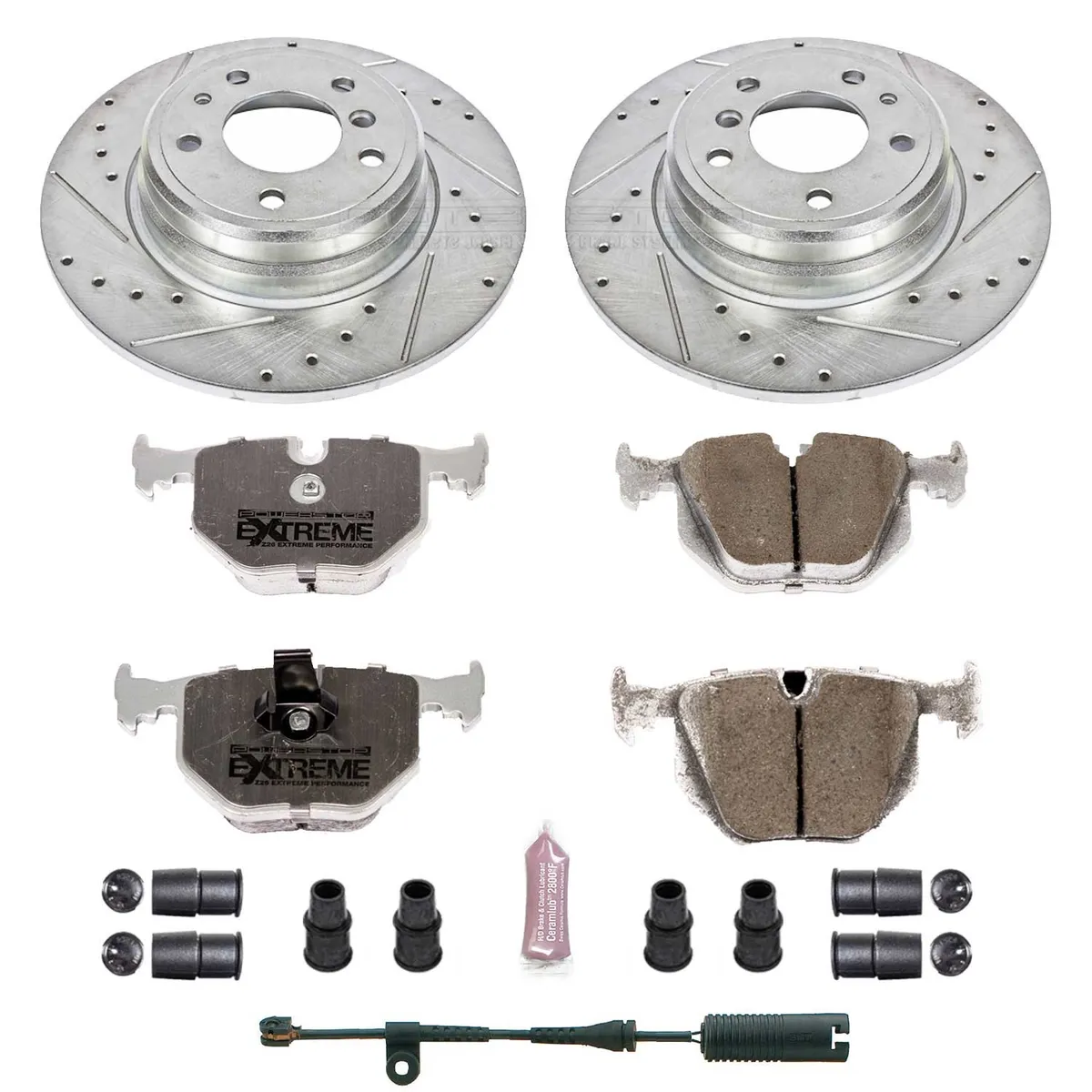 Z26 Street Warrior Upgrade Kit: Drilled/Slotted Rotors; Carbon-Fiber Ceramic Pads W/Hardware; Pad Sensors product image