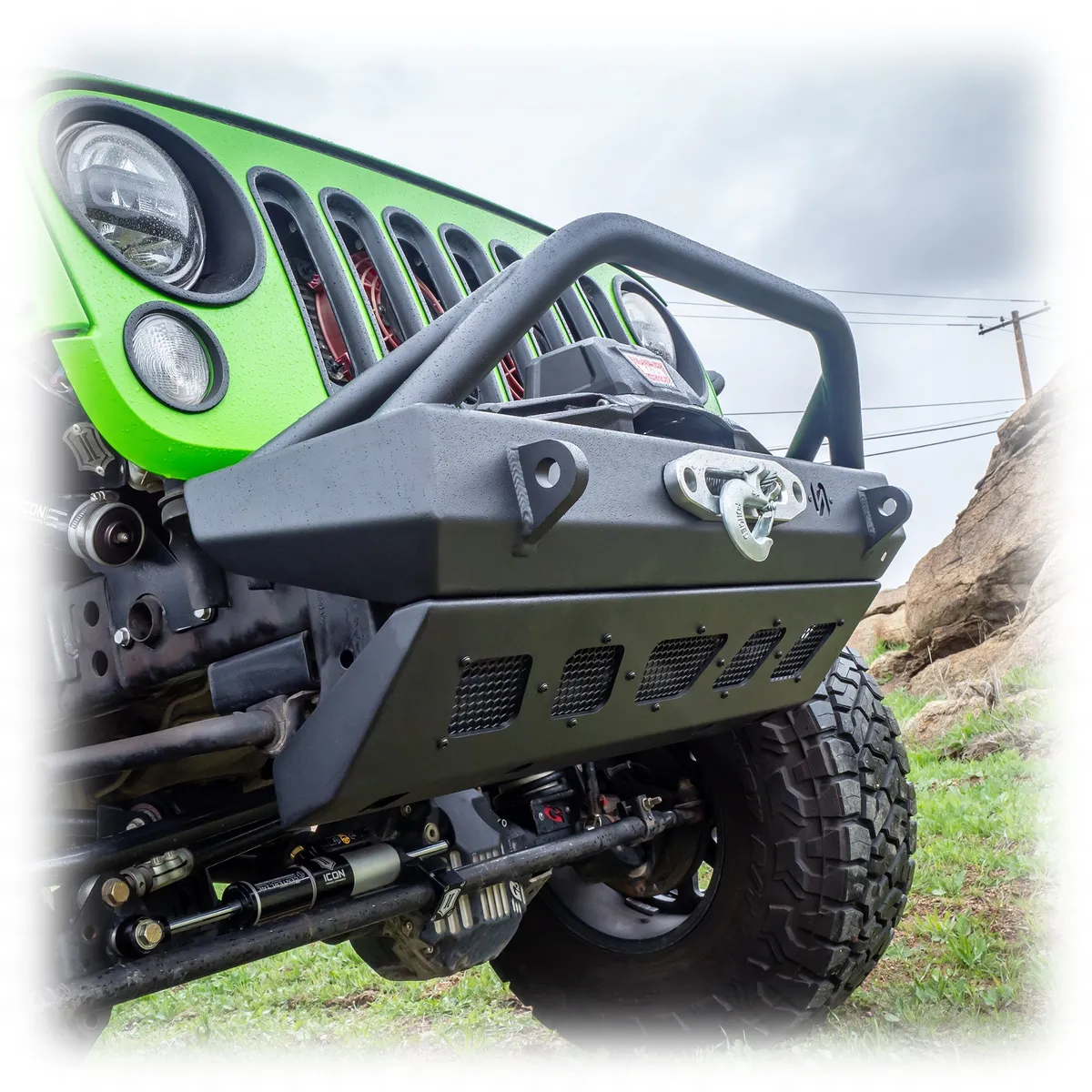 Jeep JK/JL/JT Front Bumper with Welded Bull Bar & Skid Plate | 2007–2025 product image