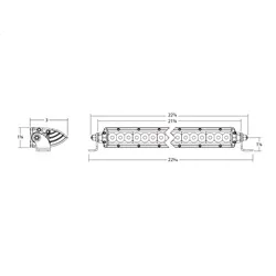SR-Series® Pro Light Bar; 20 in.; w/Amber PRO Lens; Spot Light Pattern; product image