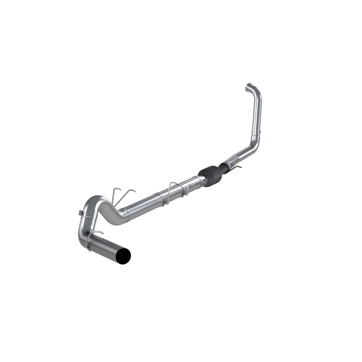 Armor Lite Turbo Back Exhaust System; 5 in.; Incl. 3.5 in. Turbo Down Pipe/Mid Pipe/Ext. Pipes/Muffler Delete Pipe/Over Axle Pipe; No Tip Incl.; Single Side Exit; Aluminized; product image