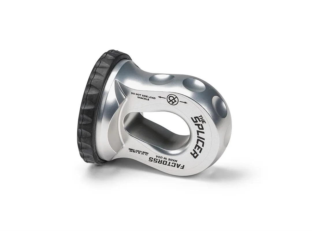 Factor 55 00352-05 Splicer 3/8-1/2 Synthetic Rope Splice-On Shackle Mount -- Silver product image