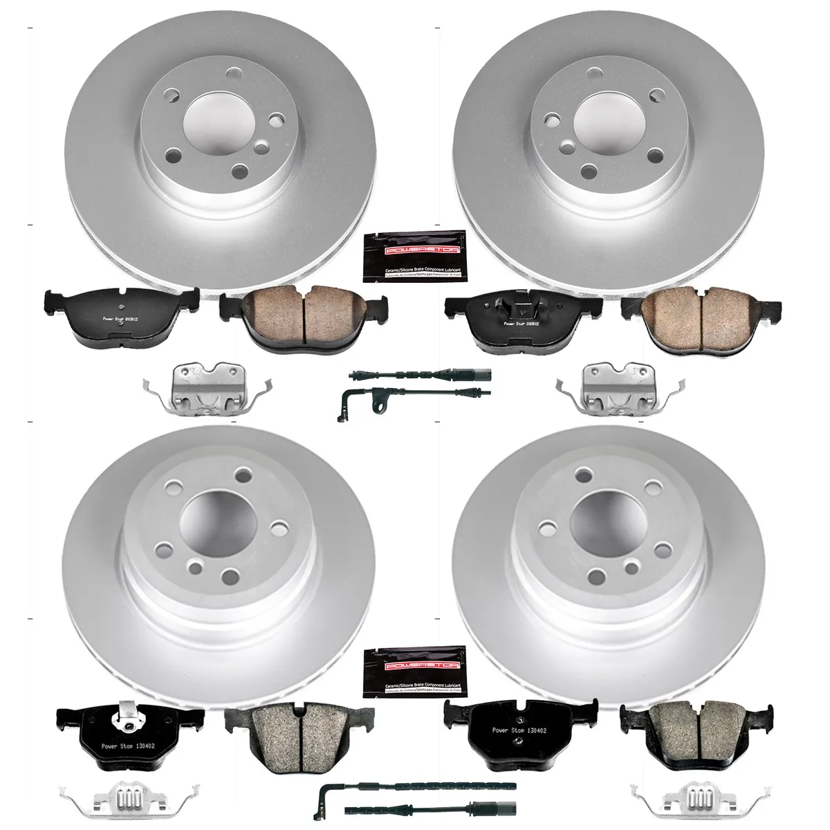 Z23 Sport Geomet Coated Rotor Kit For European Vehicles: Genuine Geomet Fully Coated Rotors; Carbon-Fiber Ceramic Pads W/Hardware; Pad Sensors product image