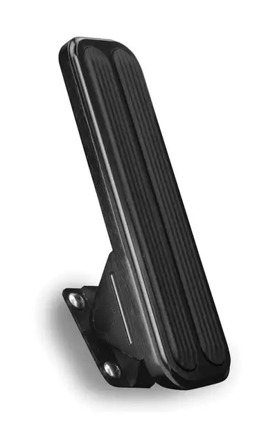 Lokar Floor Mounted Gas Pedal; Eliminator Style; w/Rubber Insert; Billet Aluminum; Black Finish;