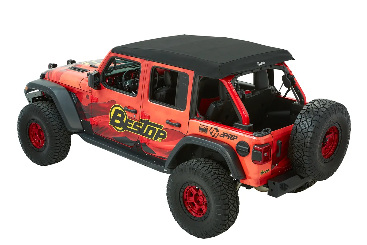 Trektop Ultra Slantback Soft Top For Jeep 2018-Current Wrangler JL 4 Door Black Bestop product image