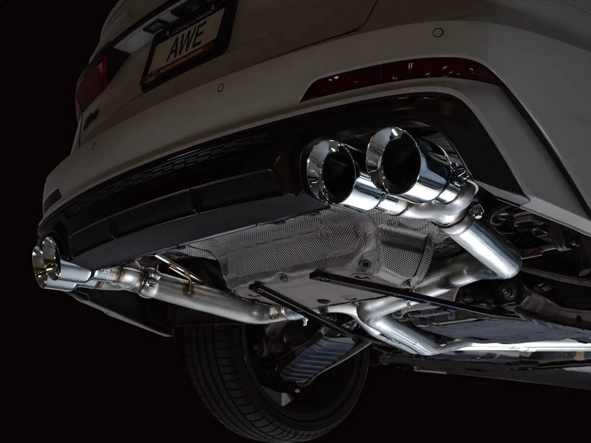 AWE Track Edition Exhaust for Audi C8 S6/S7 - Diamond Black Tips product image