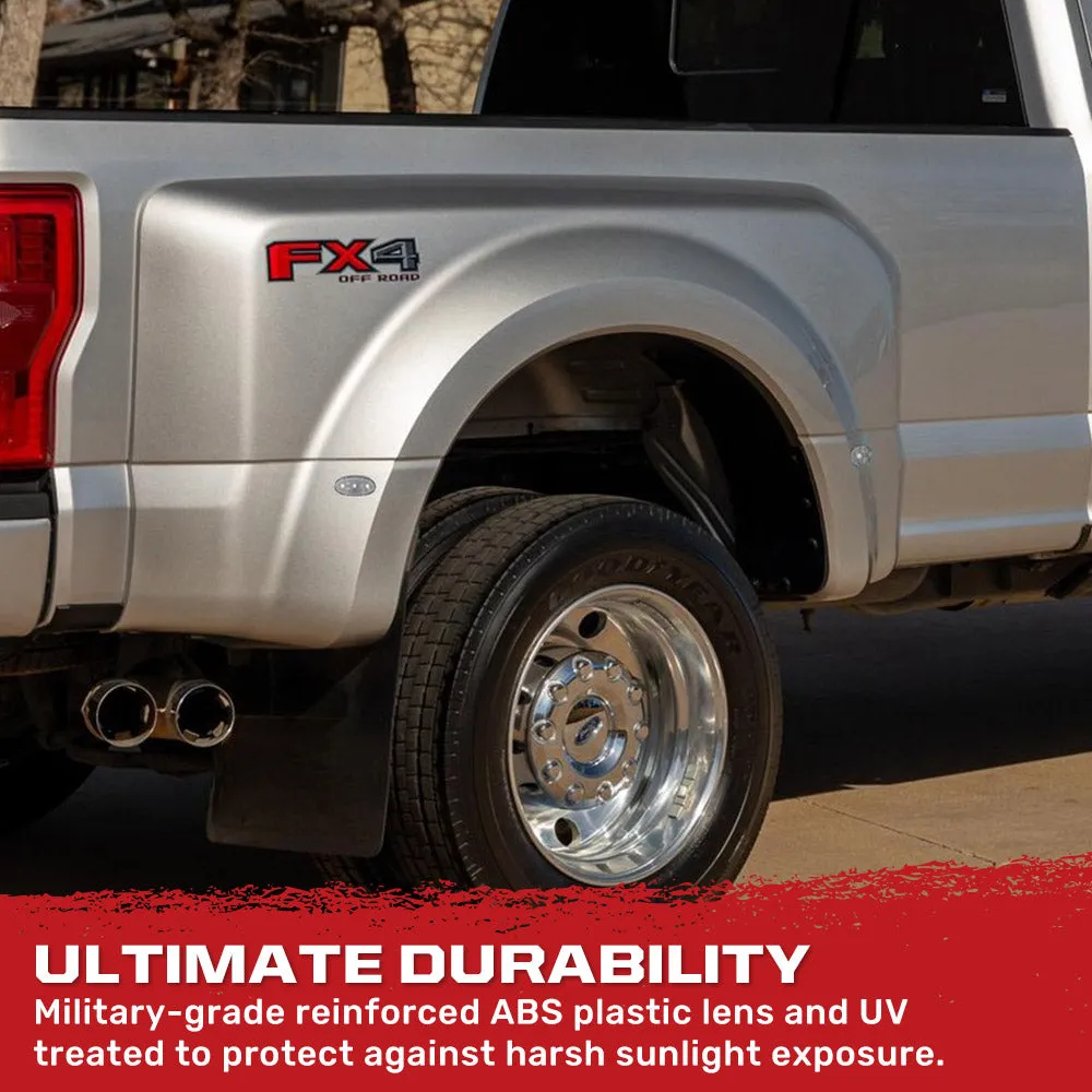 11c F350/F450 Dually Fender Lenses (4 Pcset) White Lights Clear Lens W/Chrome t product image