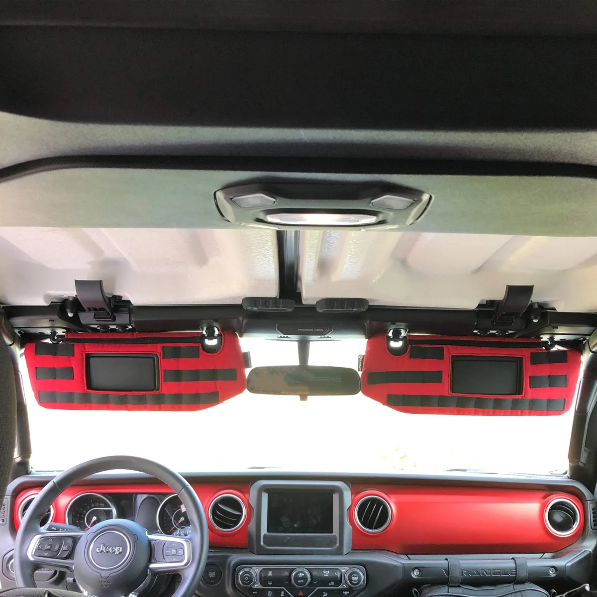 Jeep Sun Visor Cover w/PALS Webbing for Molle Attachments for Visors With Mirrors For 19- Up Jeep Gladiator Black Bartact product image