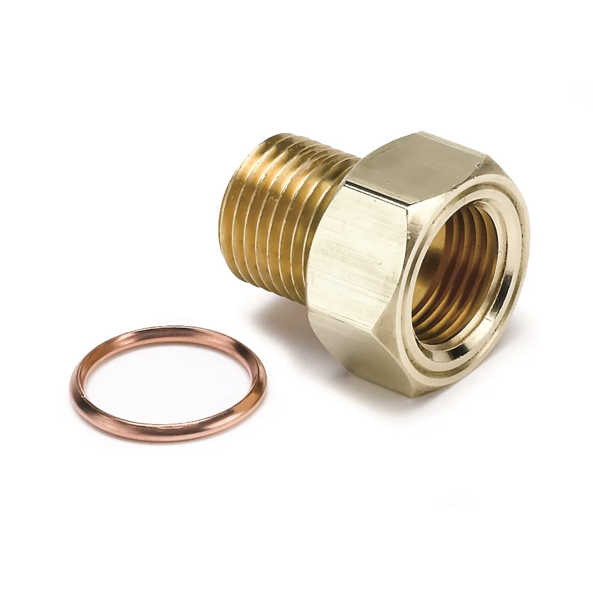 Autometer 2275 Fitting, Adapter, M16x1.5 Male, Brass, For Mech. Temp. Gauge product image