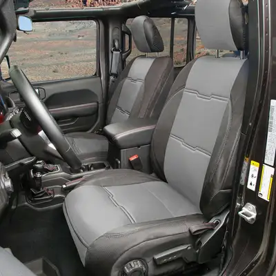 Smittybilt 20c Gladiator JT Gen2 Neoprene Front/Rear Seat Cover; Charcoal/Black