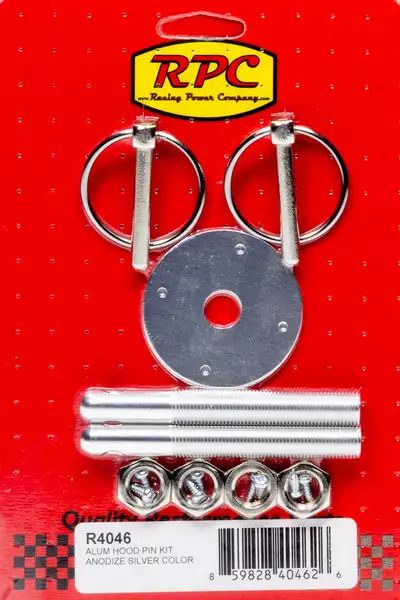 Racing Power Company Alum Hood Pin Kit Anodiz e Silver