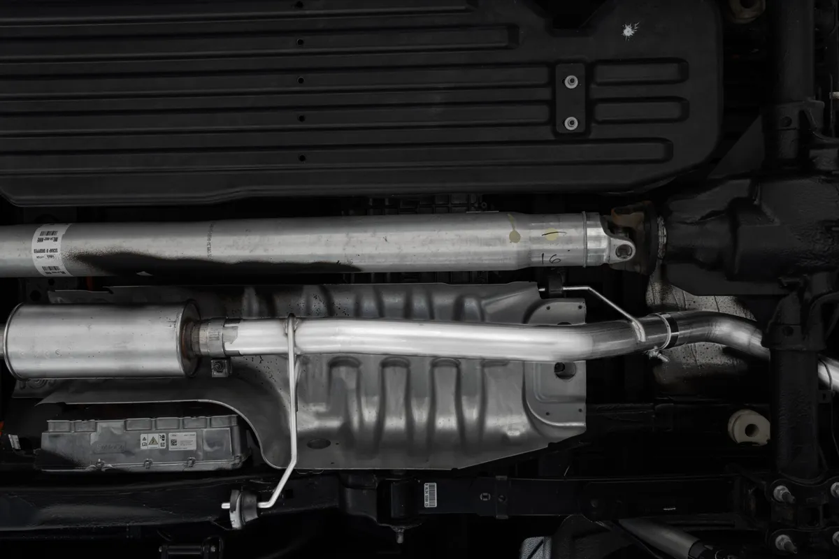 Armor Pro Resonator Back Exhaust System; 3 in.; Single Side Exit; T304 Stainless Steel; 4 in. Dual Wall Tips; product image