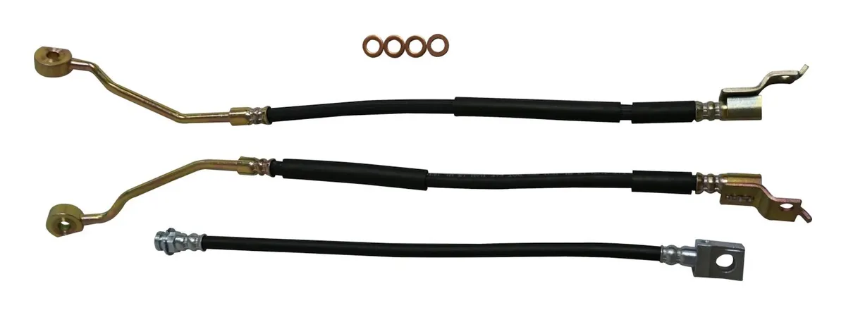 Blacksilvercopper Brake Hose Kit Includes Left And Right Front Hoses Rear Hose to Axle, And 4 Brake Hose Washers product image