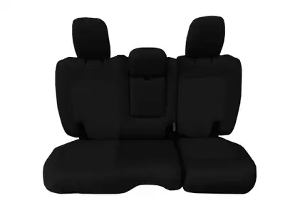Bartact Rear Bench Tactical Seat Covers For Jeep® Wrangler 4xe Jlu 2021+ 4 Door | Bartact® | With Fold Down Armrest Only! (4xe Edition Only!) w/ Molle - Black / Graphite / Same as Insert Color