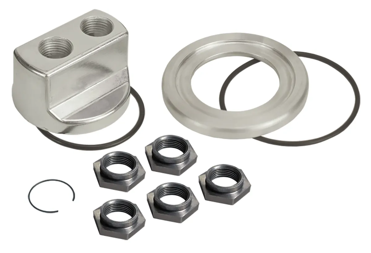 Derale 15747 Standard Universal Engine Spin On Adapter with 1/2 NPT Ports product image