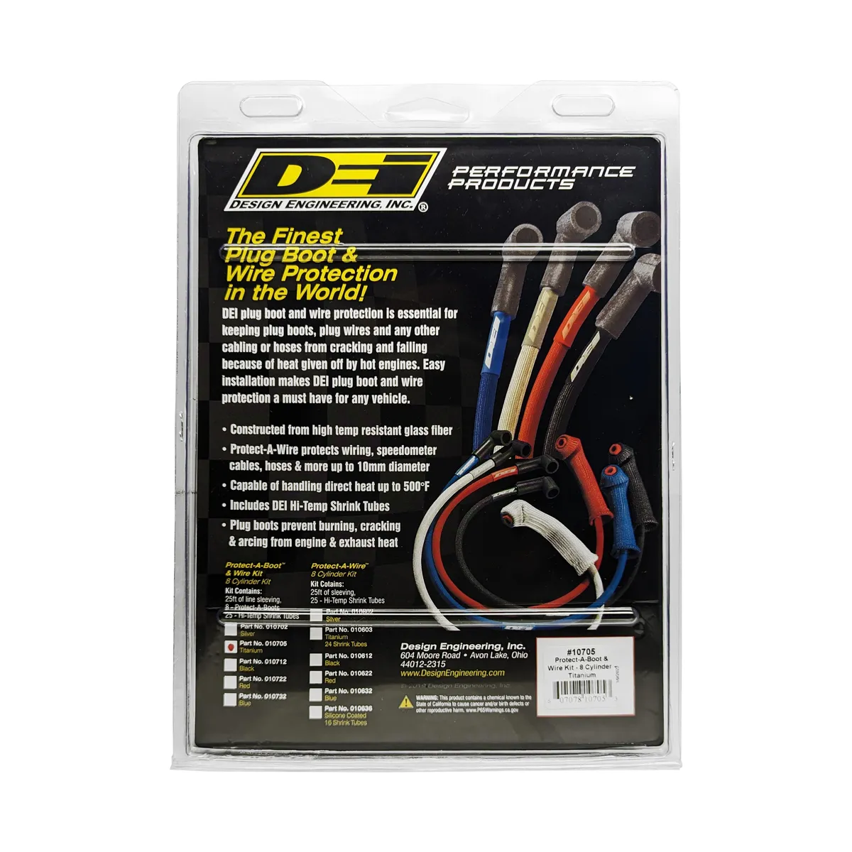 Design Engineering DEI 10705 Titanium Protect-A-Boot and Wire Kit 8 Cylinder 010705