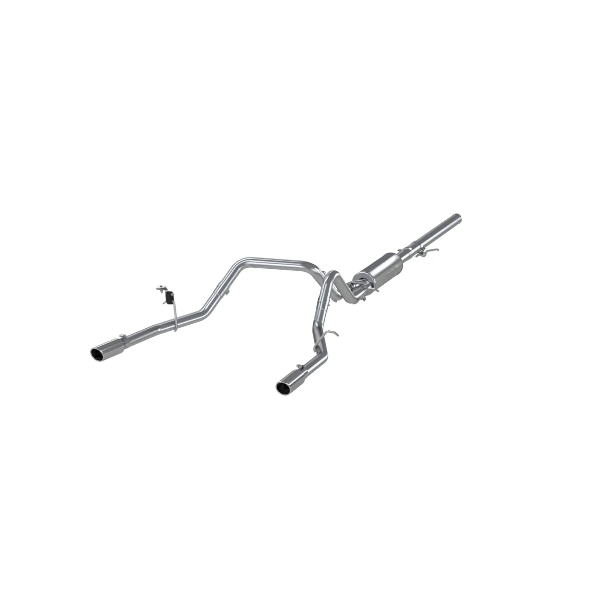 Armor Lite Cat Back Exhaust System; 3 in.; Incl. Ext. Pipe/Mid Pipe/Muffler/Over Axle Pipes/Tailpipes/Hardware/3.5 in. OD Tips; Dual Split Rear Exit; Aluminized; product image