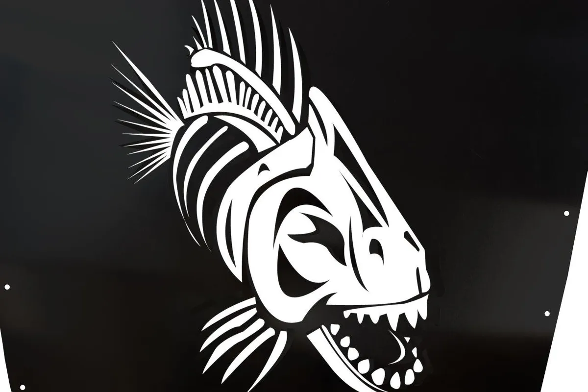 199702 Wrangler Fishbone TJ Hood Louver (9702) Black Black Powder Coat product image