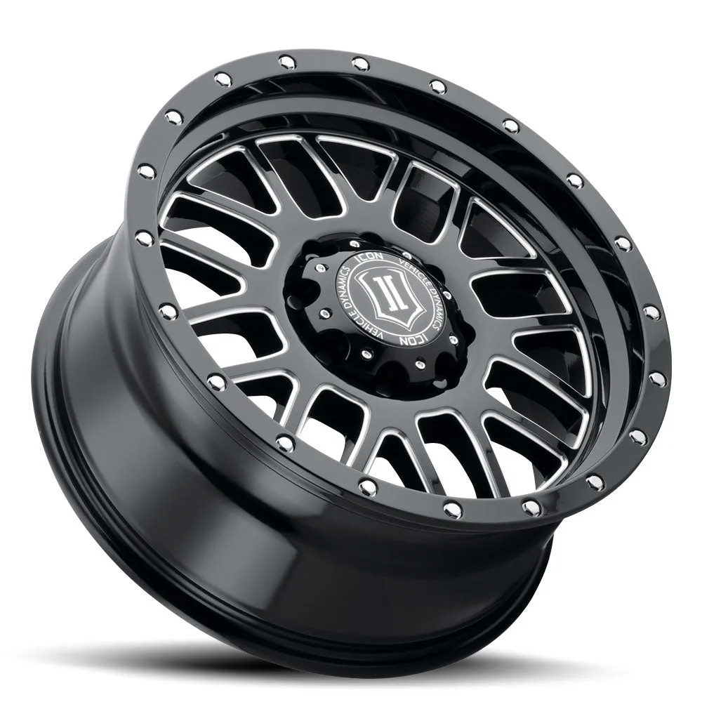 ICON Alloys Alpha, Gloss Black, Milled Windows, 20x9 / 5x150, 16mm OS, 5.625" BS product image