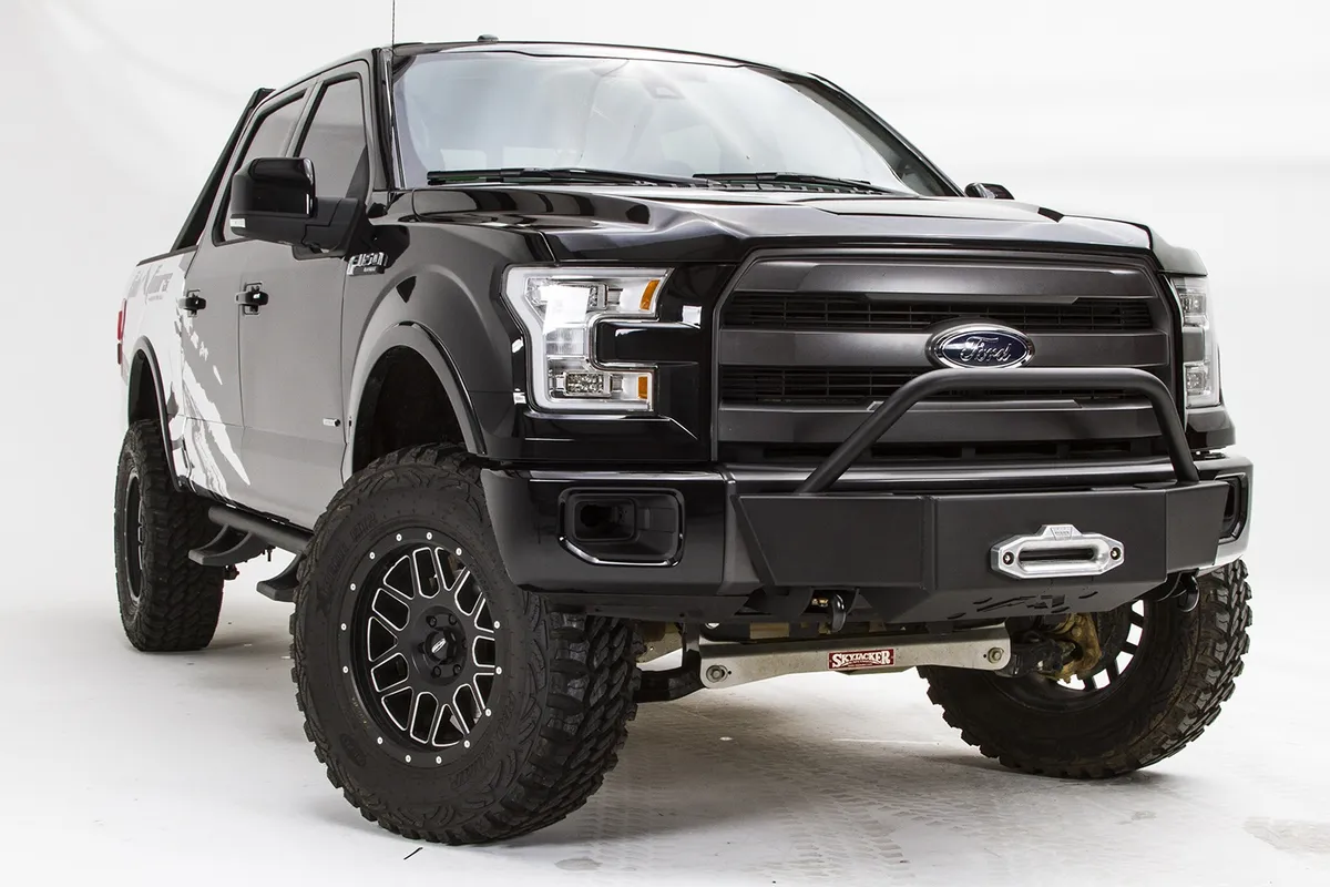 Winch Mount; Powder Coated; w/Full Grill Guard And Tow Hooks; product image