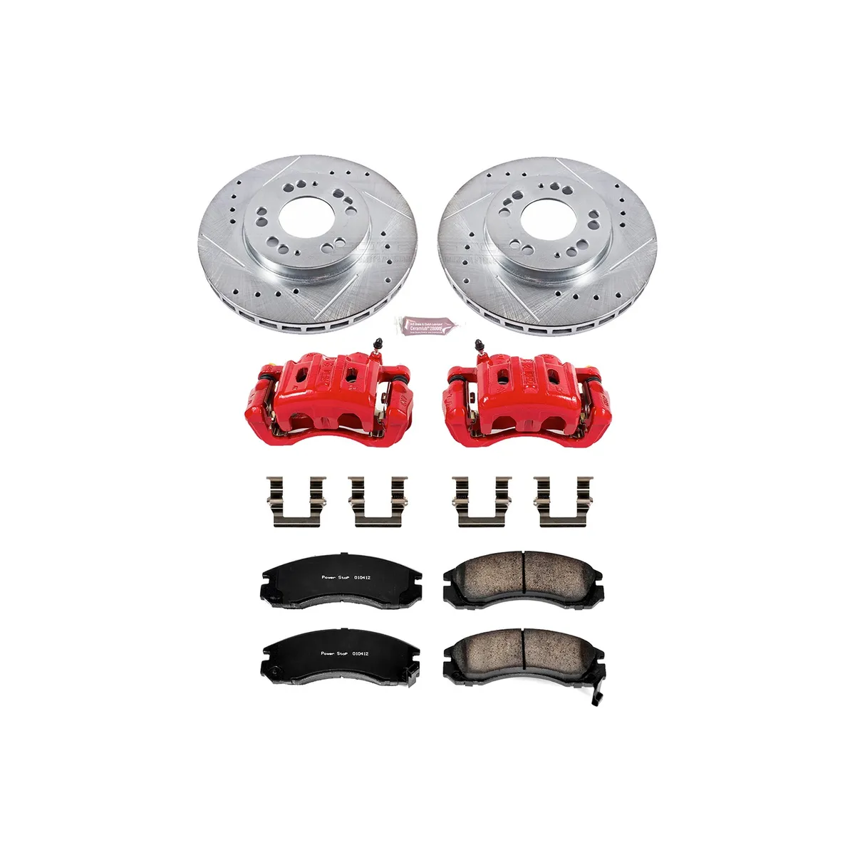 Z23 Evolution Sport Upgrade Kit: Drilled/Slotted Rotors; Carbon-Fiber Ceramic Pads; Powder Coated Calipers product image