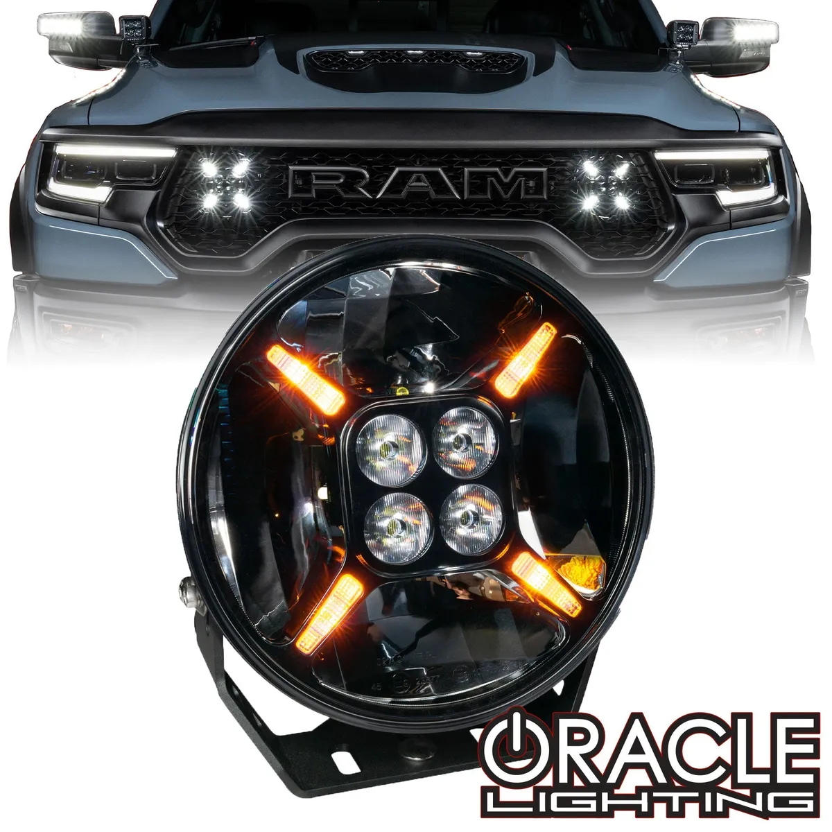 Oracle Lighting Exo 9" Multifunction 120w LED Spotlight – Round Post Mount product image