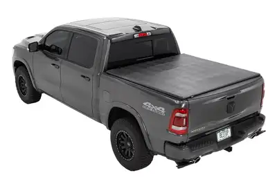 Bestop Soft Tri-Fold Tonneau Cover EZ-Fold For Ram 2019-2024 1500 5.7 Foot Black Tailgate Spoiler Not Included Bestop