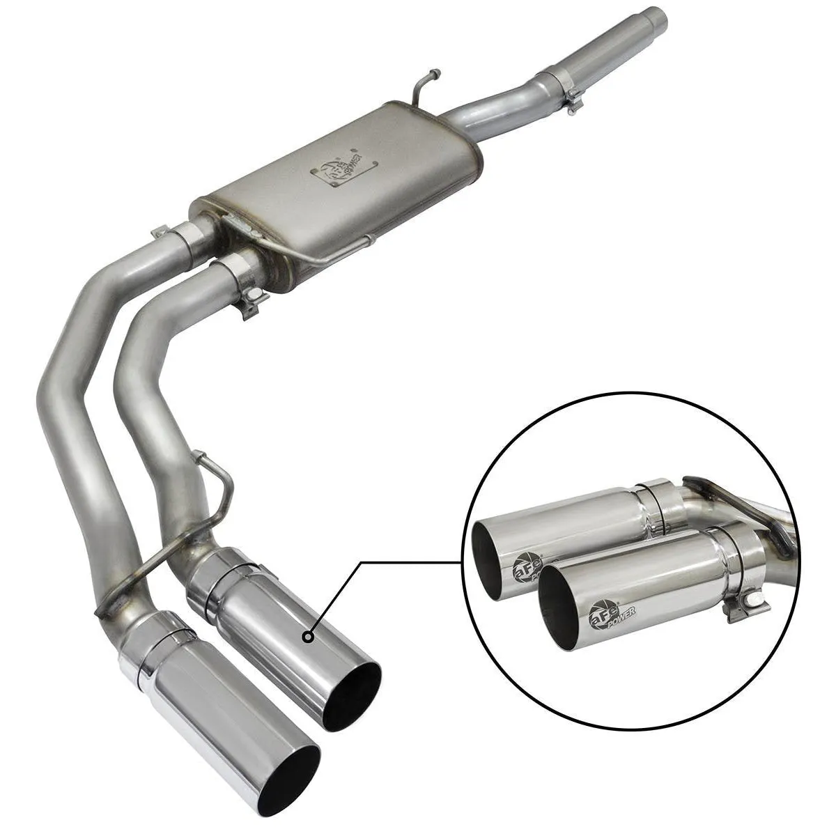 Rebel Series 3in to 2-1/2in Stainless Steel Cat-Back Exhaust System w/Black Tip Ford F-150 09-14 V8-4.6L/5.4L/5.0L CC/SB, EC/SB,CC/LB product image