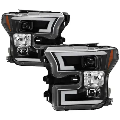 Spyder Auto ( Spyder Platinum ) Ford F150 2015-2017 Halogen Model Only ( do Not Fit Factory LED Model ) High-Power LED Module (Low Beam) Equipped Headlights - Black - Low Beam: LED (Included) - High Beam: - Turn Signal: