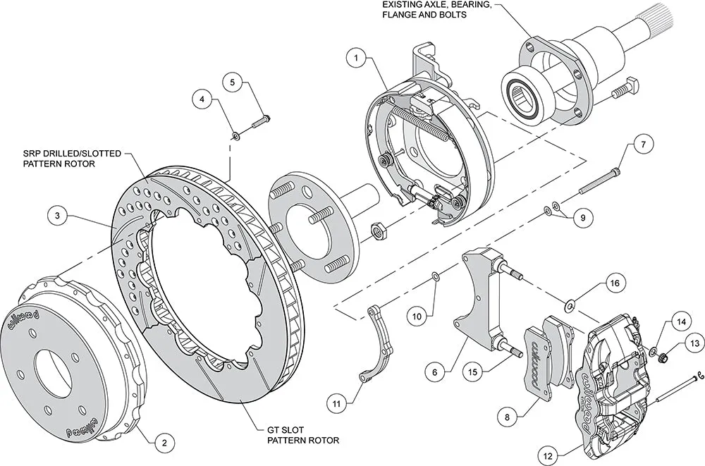 1963 - 1987 Chevrolet, GMC AERO4 Big Brake Rear Parking Brake Kit - 140-10941 product image
