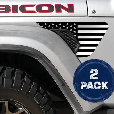 Under The Sun Inserts Black and White Flag 2pc Vinyl Fender Decal