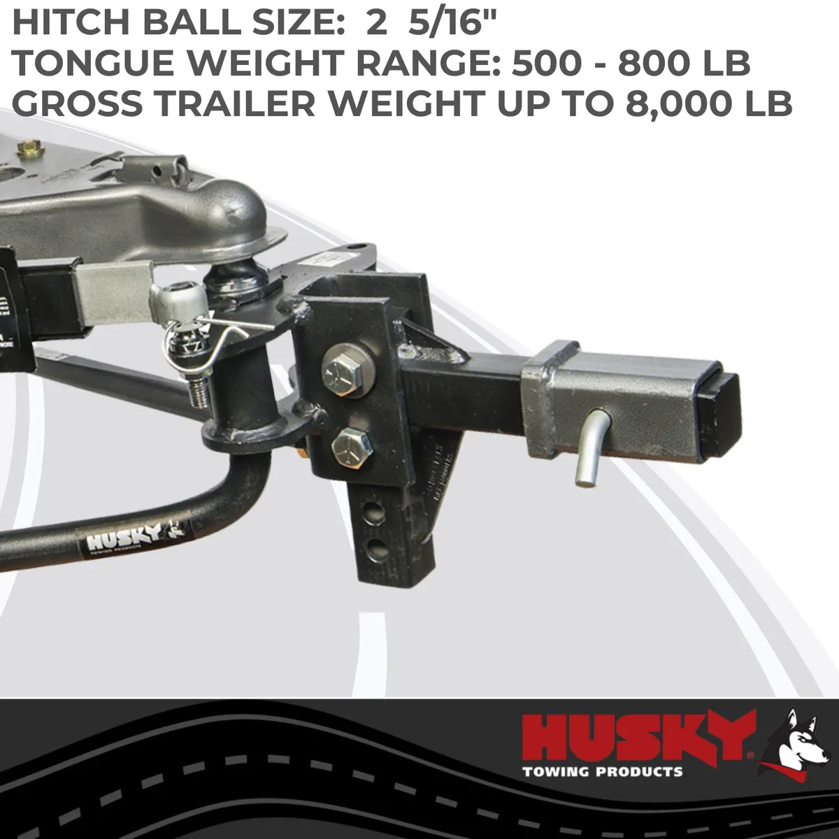 Husky Towing 31997 Round Bar 800 LB Tong Weight Inc 10 Shank With 2-5/16 Ball W/Sway Control Pack product image
