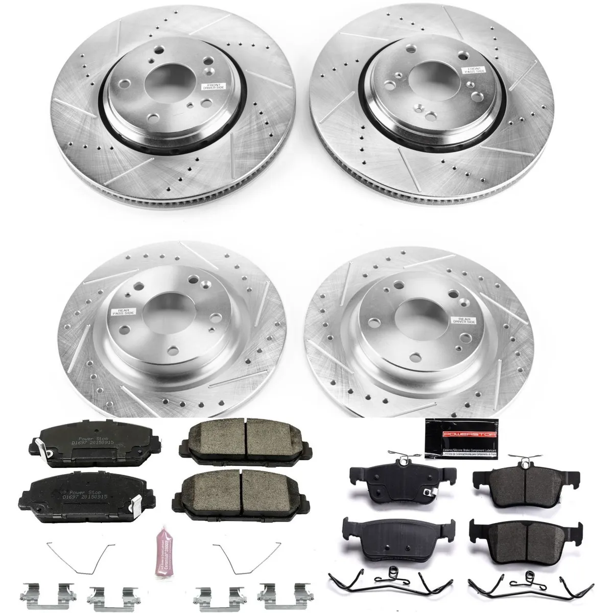 Z23 Evolution Sport Upgrade Kit: Drilled/Slotted Rotors; Carbon-Fiber Ceramic Pads W/Hardware product image
