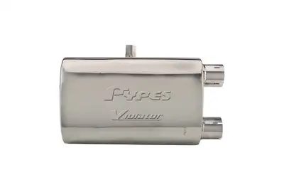 Pypes Performance exhaust Violator Series Muffler 16 in 2.5 in Offset/Offset Hardware Not Incl Polished 304 Stainless Steel Pypes Exhaust