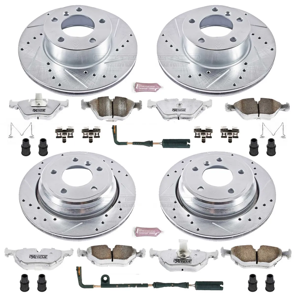 Z26 Street Warrior Upgrade Kit: Drilled/Slotted Rotors; Carbon-Fiber Ceramic Pads W/Hardware; Pad Sensors product image