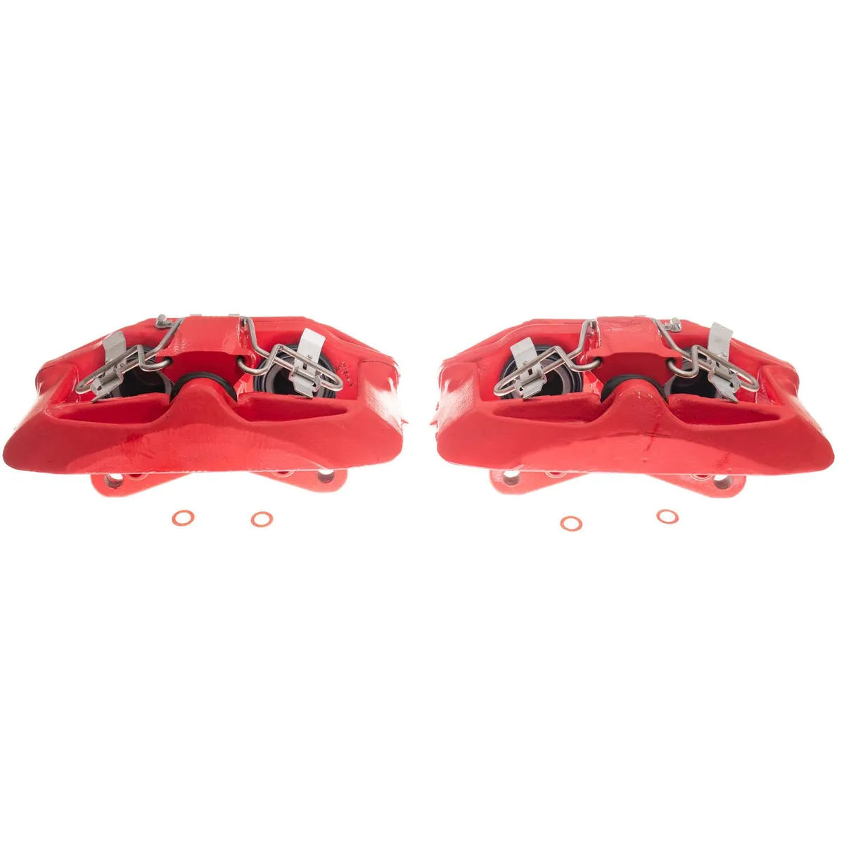 Front Audi a6 2003-2004 Audi a6 Quattro 2002-2004 Audi a8 1999 Audi a8 Quattro 2001-2004 Audi Allroad Quattro 2001-2004 Audi s4 2000-2002 Audi s6 2004 Volkswagen Passat 2002-2005 Red Caliper Pair w Brkt product image