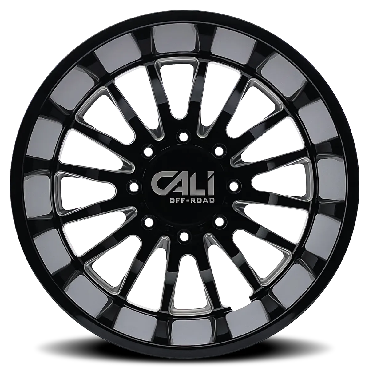Dually Wheels Summit Dually 9110D GB 20x8.25 Milled Spokes Gloss Black 8 On 210 Bolt Pattern -192 Offset Cali Offroad Wheels product image