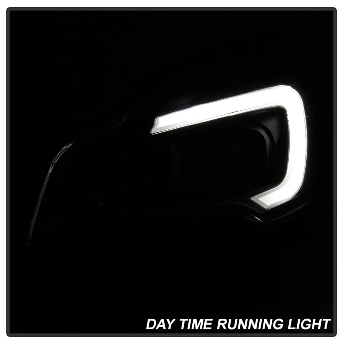 LED Light Bar Projector Headlights; Black; Halogen Models Only; Will Not Fit Xenon/HID Model; product image