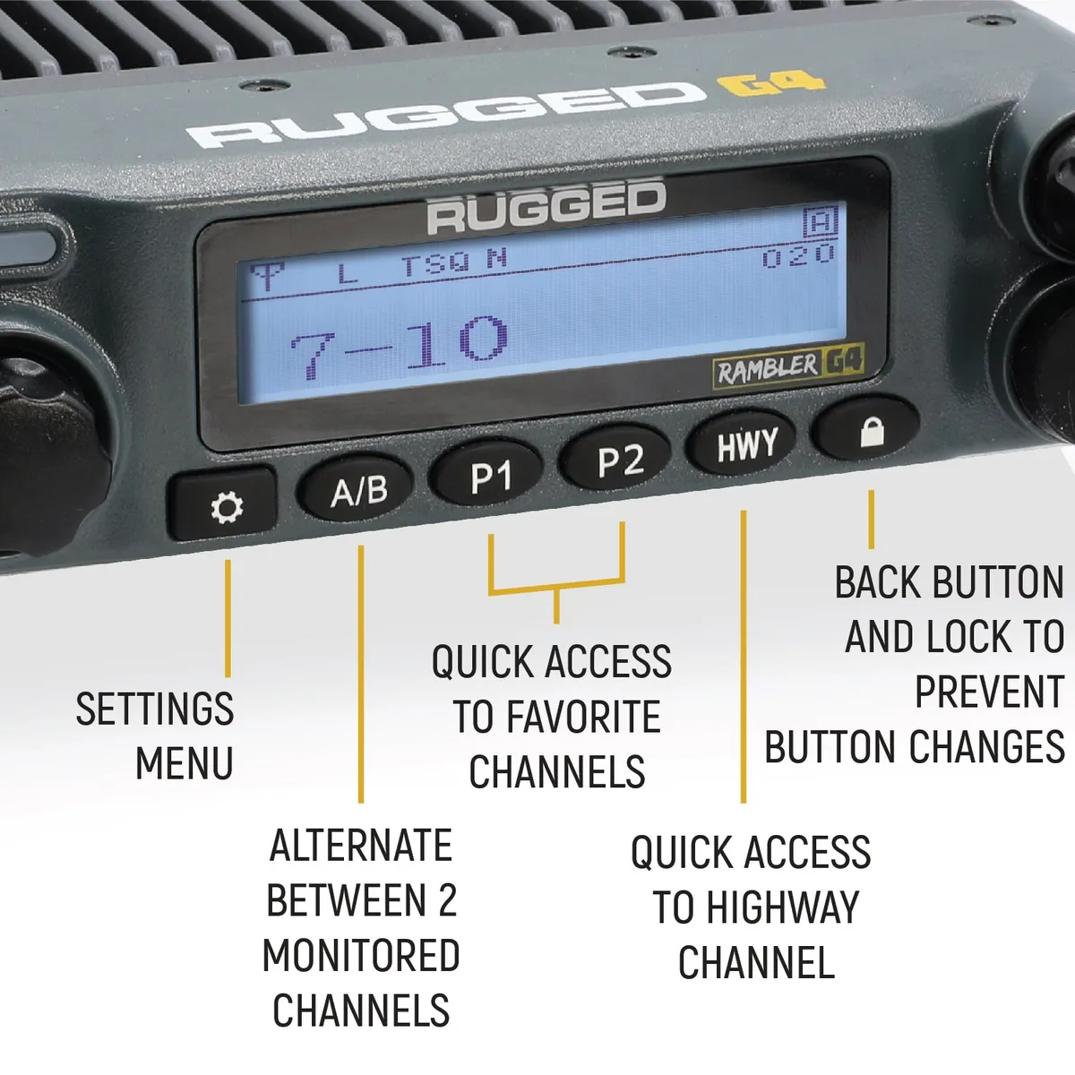 Radio Kit Plus - Rambler G4 High Power GMRS Mobile Radio Kit with External Speaker product image