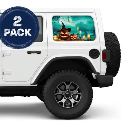 Under The Sun Inserts Spooky Jack-O-Lantern Side Windows Printed Vinyl Decal